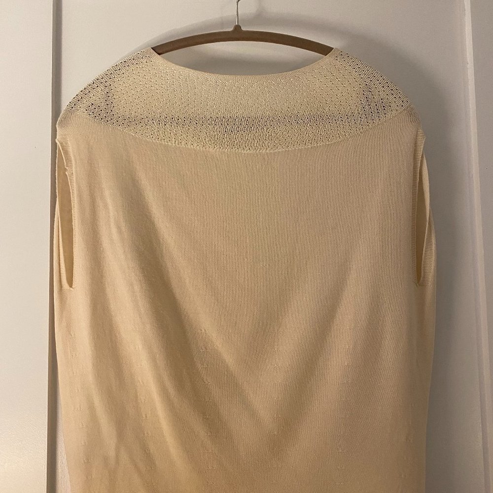 Comptoir des Cotonniers 100% Beige Wool Short Sleeve Sweater